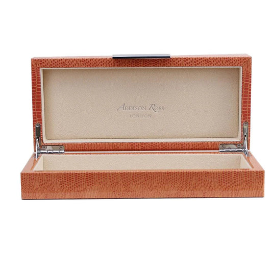 Addison Ross Orange Croc Box With Gold