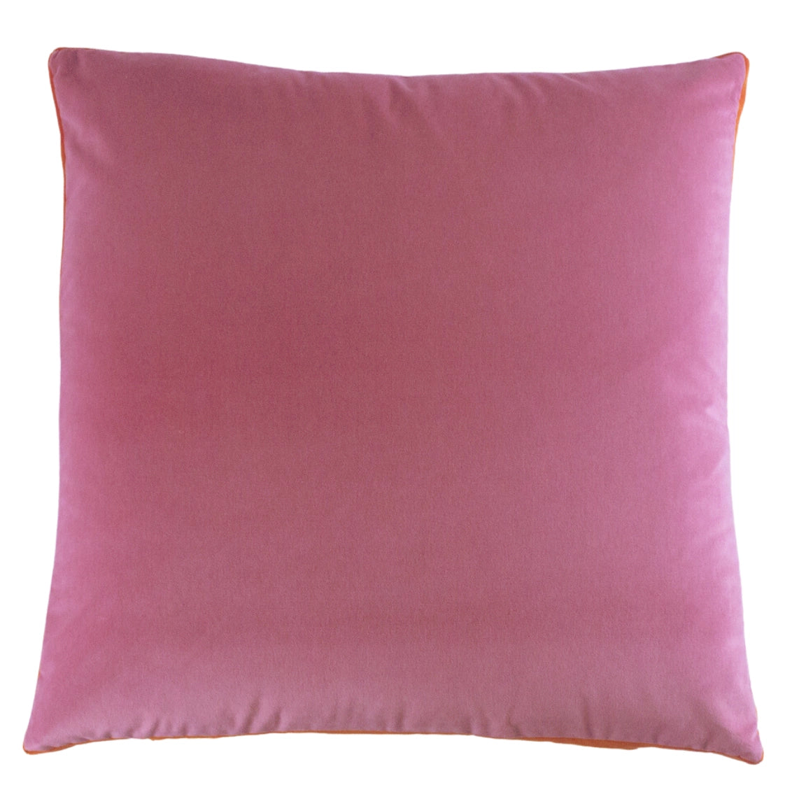 Rose Pink and Orange Velvet Box Pillow - Thumbnail 2