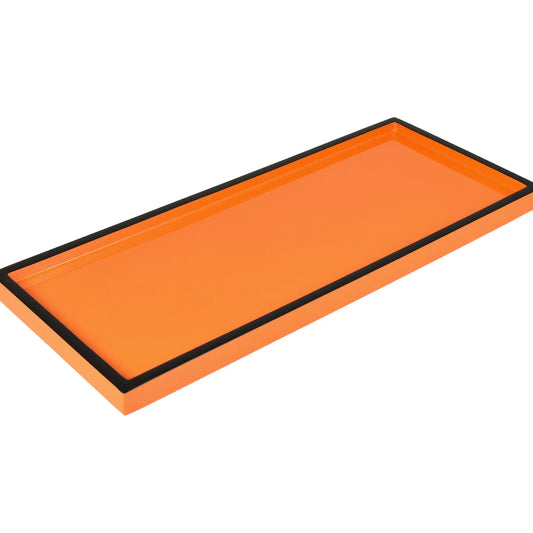 Orange Vanity Tray with Black Trim