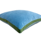 Light Blue and Green Velvet Box Pillow