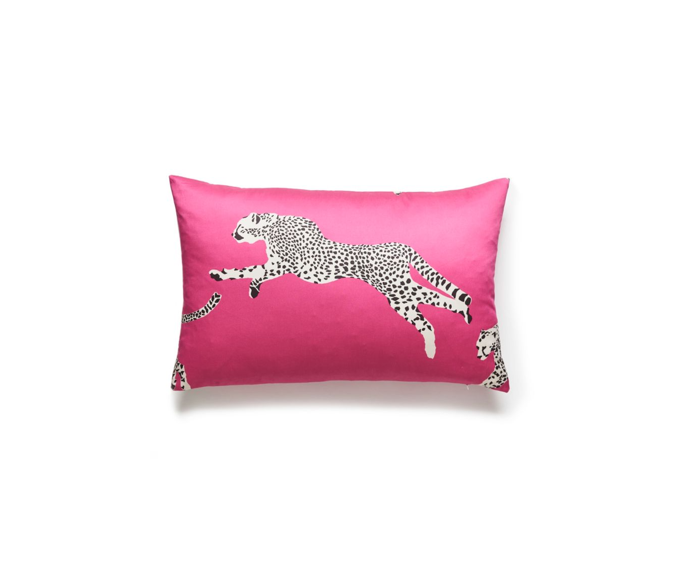 Leaping Cheetah Bubblegum Lumbar Pillow