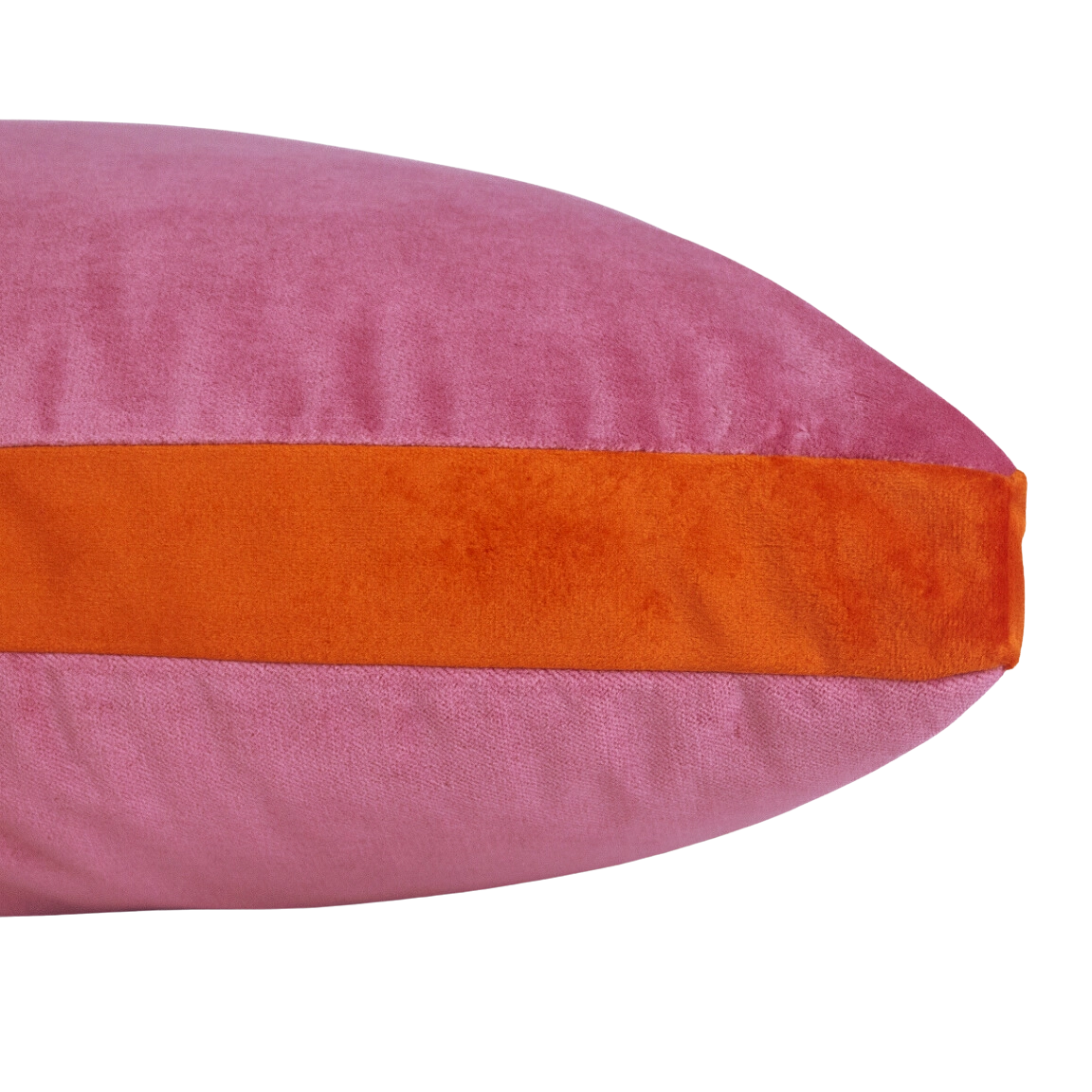 Rose Pink and Orange Velvet Box Pillow - Thumbnail 3
