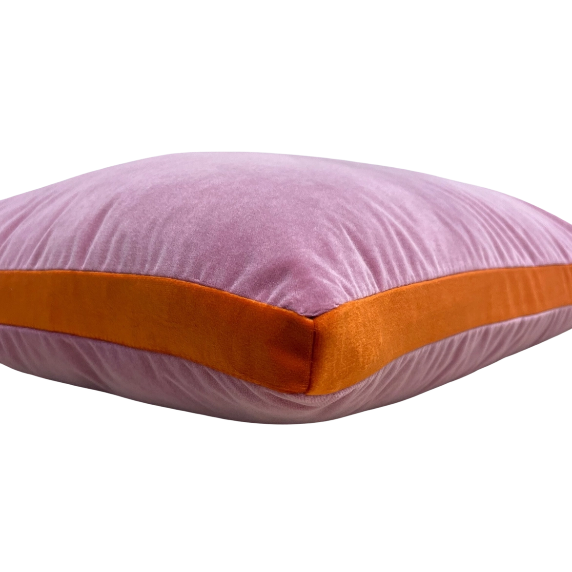 Rose Pink and Orange Velvet Box Pillow