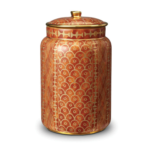 Large Orange Fortuny Ashanti Canister