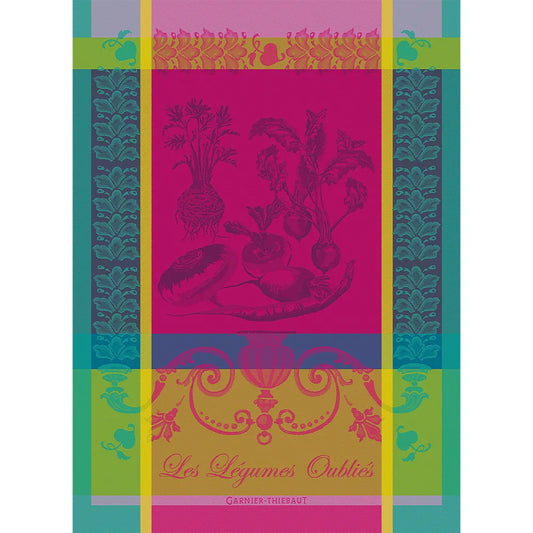 Legumes Oublies Fuchsia Jacquard Kitchen Towel