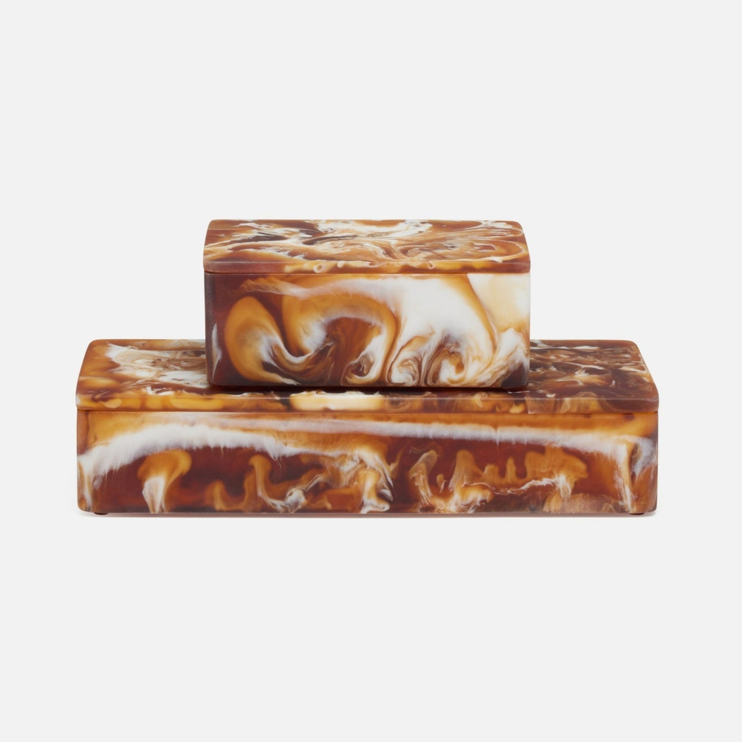 Made Goods Amber Swirled Boxes (Set of 2)