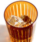 Set of 4 Amber Prism Double Old Fashioned Glasses