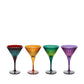 Set of 4 Assorted Prism Martini Glasses