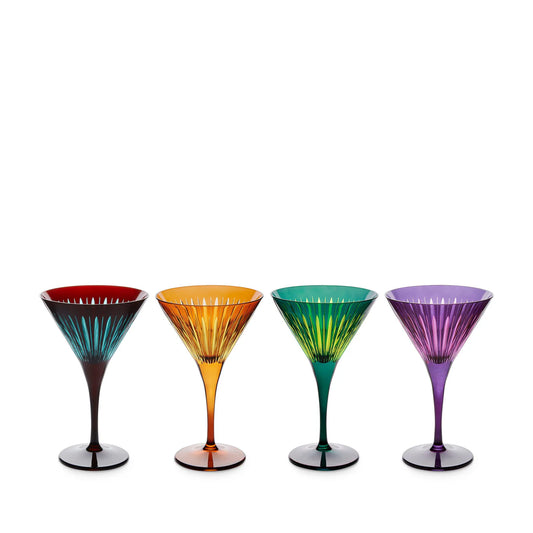 Set of 4 Assorted Prism Martini Glasses