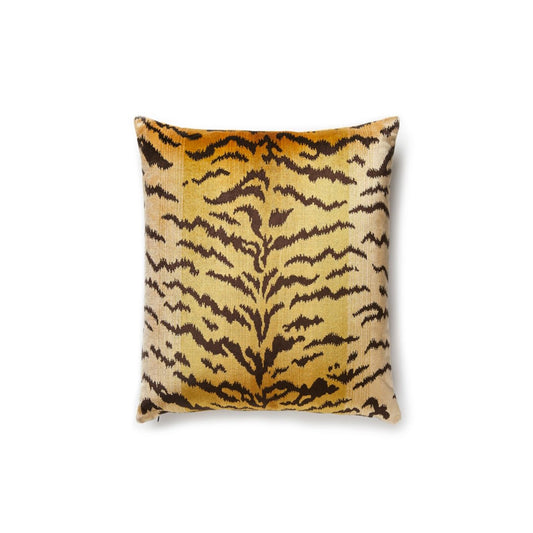 Scalamandre Tigre 22" Ivory, Gold and Black Pillow
