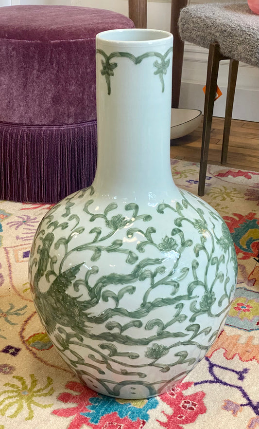 Legend of Asia Celadon Green Dragon Vase