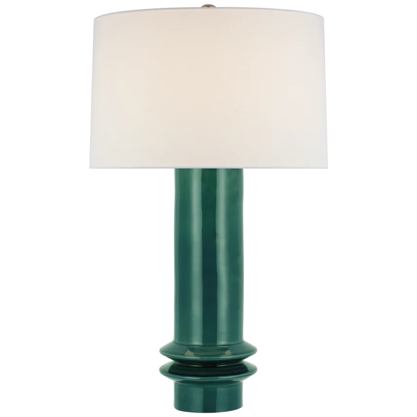 Visual Comfort Montaigne Medium Table Lamp in Emerald Crackle