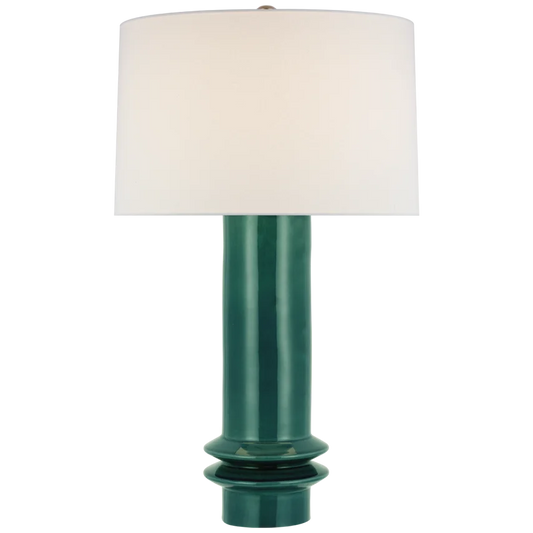 Visual Comfort Montaigne Medium Table Lamp in Emerald Crackle