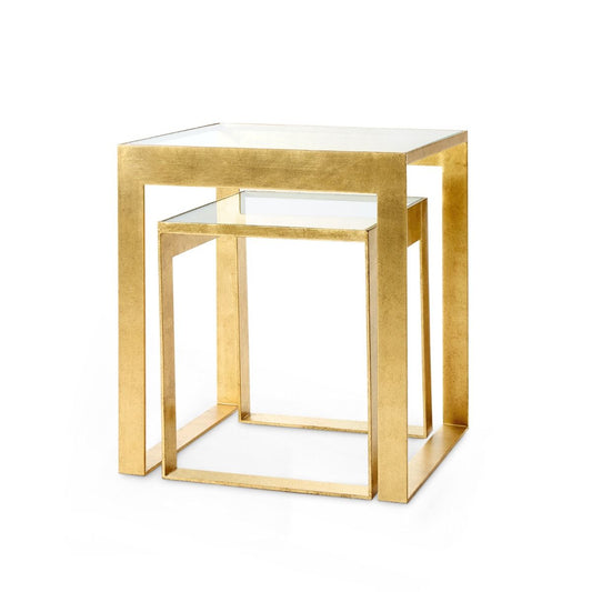Villa & House Plano Gold Side Table, Two-Piece